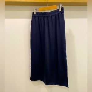 Gap Navy Blue Midi Satin Skirt Size S